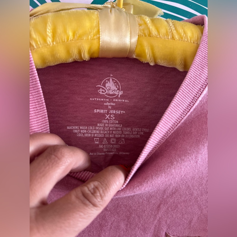 Disneyland Pink Long Sleeve Tee with Gold Script - Picture 3 of 7